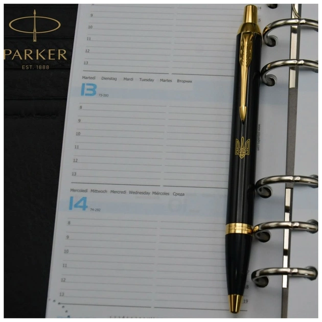 Ручка кулькова Parker IM 17 UKRAINE Black GT BP Тризуб прозорий (22032_T010y) - picture 4