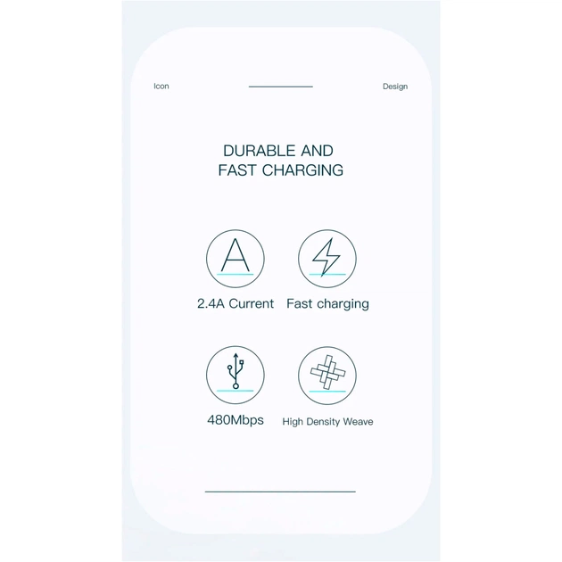 Дата кабель USB 2.0 AM to Lightning 3.0m 2.4A black Essager (EXCL-LSC01) - зображення 3