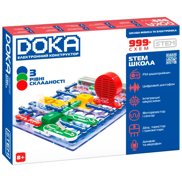 Конструктор DOKA электронный Школа 999+ схем (D70708) - изображение 1