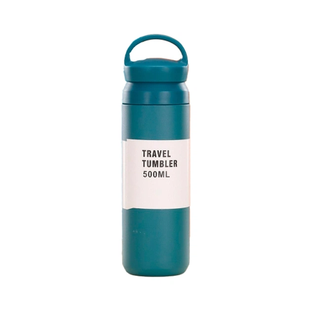 Термос Merlion Travel Tumbler 500 мл, подвійна кришка з ручкою, синій (SUS304-500Blue) - изображение 1