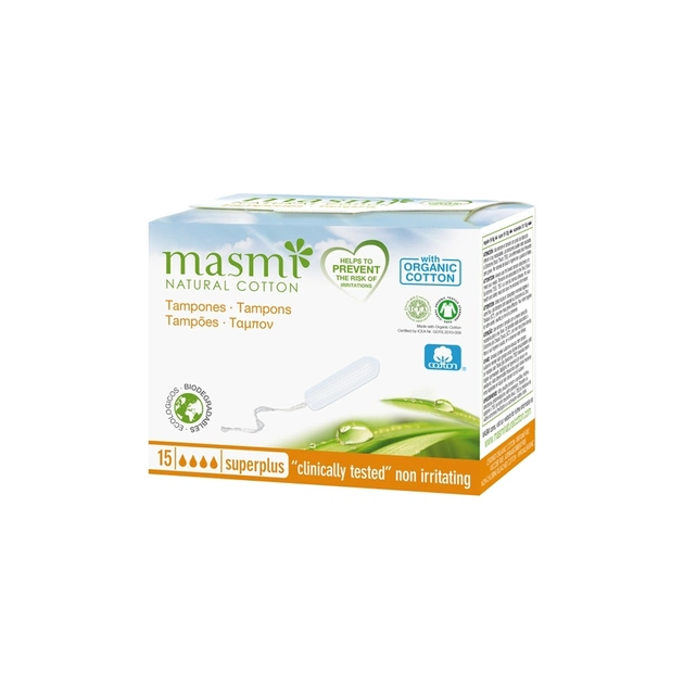 Тампони Masmi Super Plus без аплікатора 15 шт. (8432984000530) - picture 1