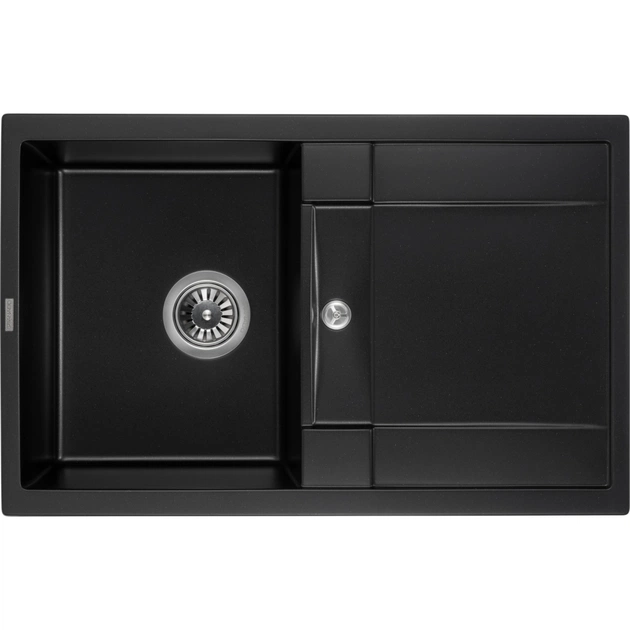 Мойка кухонная GRANADO комплект VALENCIA black shine_чаша ліворуч (ksg0701L) - изображение 5