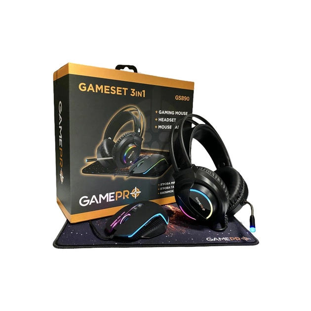 Мишка GamePro GS890 Combo 3 в 1 миша + ігрова поверхня + гарнітура (GS890) - зображення 1