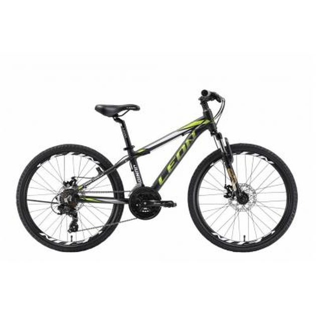 Велосипед Leon 24" JUNIOR 2018 14G Vbr рама-12,5" Al чорно-салатовий (OPS-LN-24-020) - изображение 1