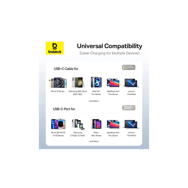 Батарея універсальна Baseus Free2Pull 20000mAh 65W, PD/3.0, QC/3.0, Lunar gray (P10073700843-00) - зображення 11