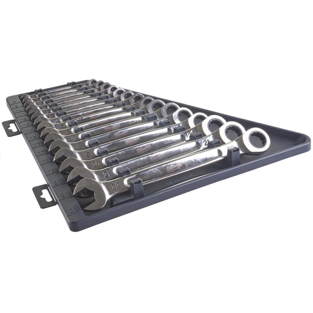 Ключ Milwaukee MAX BITE рожково-накидний з тріскачкою, 15шт, 8-22мм (4932464994) - picture 3