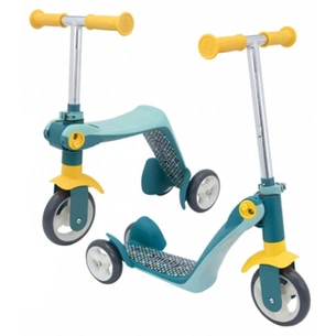 Самокат Smoby трансформер 2 в 1 з металевою рамою Сірий (750612) зображення 1