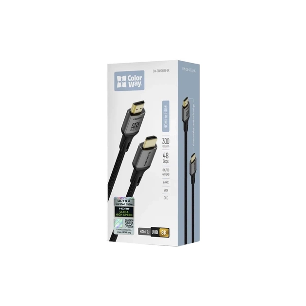 Кабель мультимедійний HDMI M to HDMI M 3.0m V2.1 8K black ColorWay (CW-CBHD089-BK) - picture 6