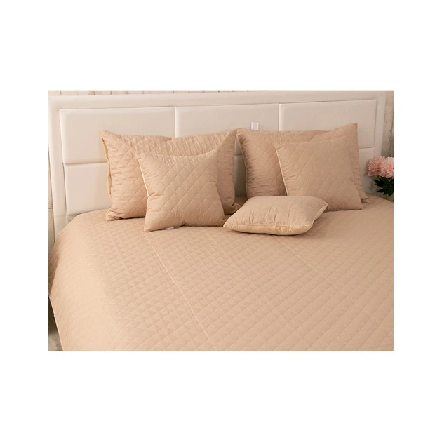 Покривало Руно двостороннє декоративне Velour Beige ромб 220х240 см (330.55_Beige ромб) - picture 8