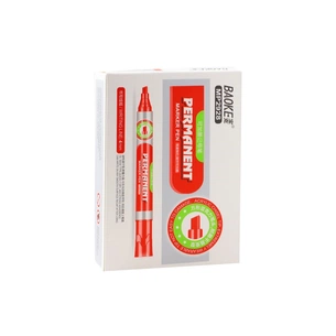 Маркер Baoke водостійкий 1-4 мм клин. накінечник червоний 12 шт (MARK-PER-BAO2928R-12) зображення 1