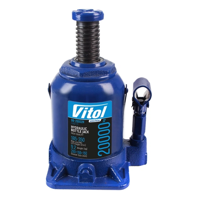 Домкрат Vitol DB-20002H/JX0111, телескопічний, гідравлічний, 20т, min 185мм, max 350мм (DB-20002H / JX0111) - зображення 1