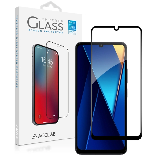 Стекло защитное ACCLAB Full Glue Xiaomi Poco C65 Black (1283126583636) - изображение 1
