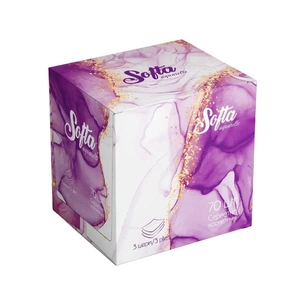 Серветки косметичні Chisto Softa Violet 3 шари 70 шт. (4823098414407) зображення 1