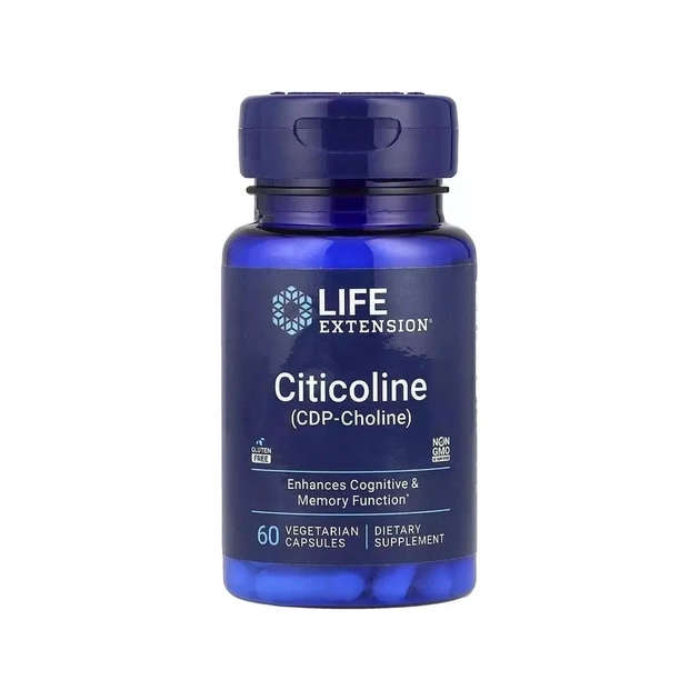Витаминно-минеральный комплекс Life Extension Цитиколин, 500 мг в порции, Citicoline (CDP Choline), 60 вегетарианск (LEX-16596) - изображение 1