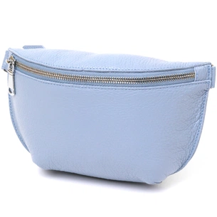 Сумка Shvigel Шкіряна бананка Блакитна (16374) зображення 1