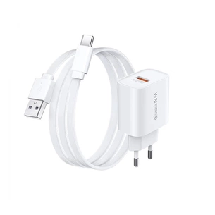 Мережевий зарядний пристрій Remax Kiddy Series 18W (1USB 2.1 А) White (RP-U119) + кабель USB Type-C зображення 1
