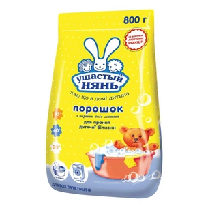 Пральний порошок Ушастый нянь для дитячої білизни 800 г (4820026412856) зображення 1