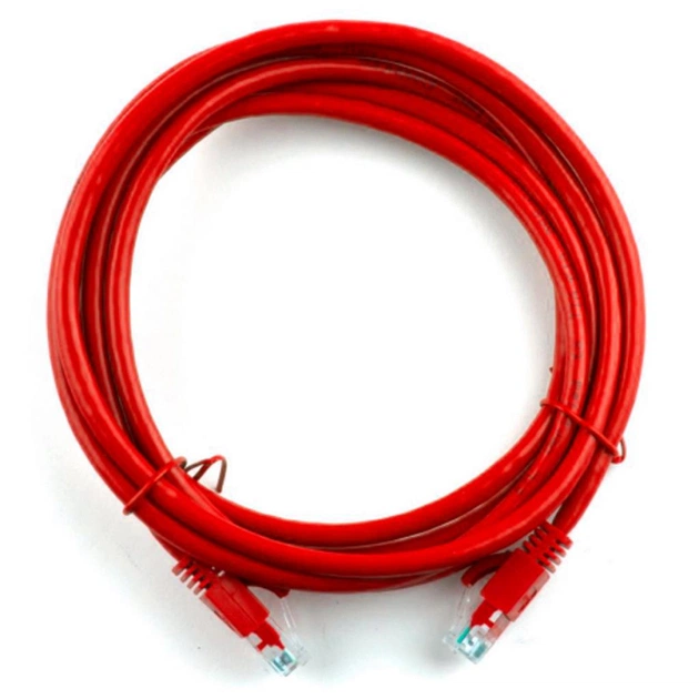 Патч-корд 10м, RJ-45, Cat.5e, CU, медь, красный Ritar (PCR-CU/10Rd / 04294) - изображение 1
