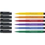 Лайнер Faber-Castell набір капілярних ручок пензликів PITT Artist Pens Brush, 6 кольорів (32105) - зменшене зображення 3