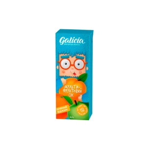 Сік дитячий Galicia Мультифруктовий з м'якоттю із суміші фруктів 200 мл (4820209563535) изображение 1