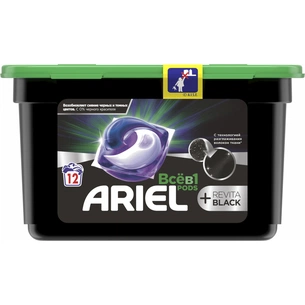 Капсули для прання Ariel Pods Все-в-1 + Revitablack 12 шт. (8006540390733) зображення 1