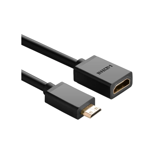 Перехідник Mini HDMI M to HDMI F 0.22m black Ugreen (20137) - picture 3