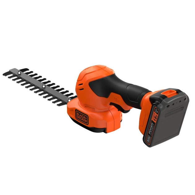 Кущоріз Black&Decker 18 В, 2Ah, насадки- 20 см/8 мм, 10 см/18 мм, (BCSS18D1) - зображення 5