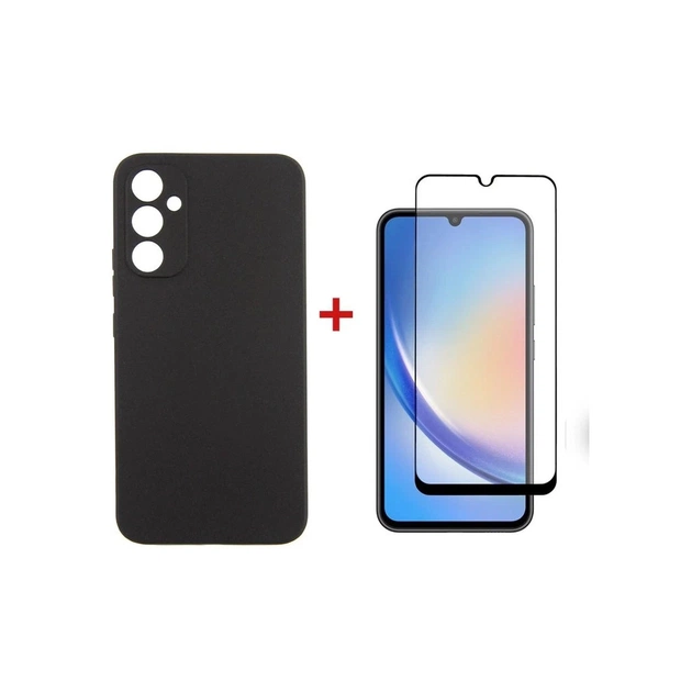 Чохол до мобільного телефона Dengos Kit for Samsung Galaxy A34 5G case + glass (Black) (DG-KM-41) - зображення 1