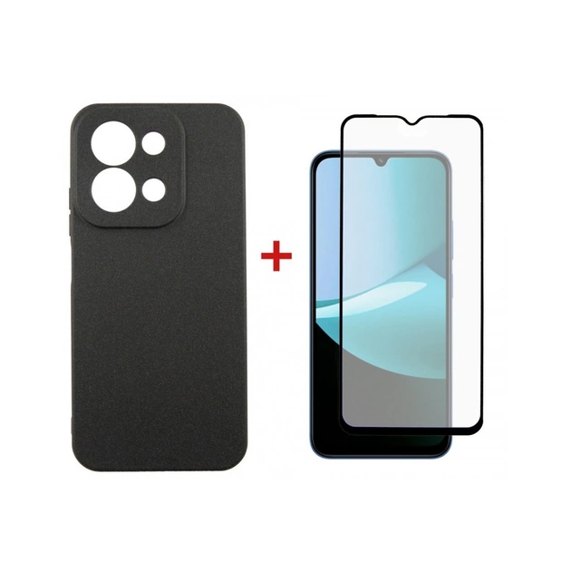 Чохол до мобільного телефона Dengos Carbon Kit for Xiaomi Redmi 15C case + glass Black (DG-KM-165) - зображення 1