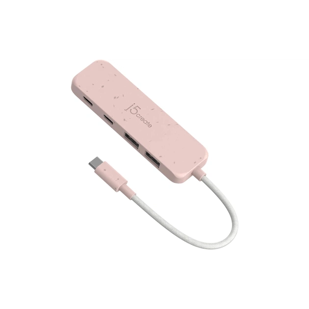 Концентратор J5create USB-C to 2xUSB-A + 2xUSB-C 3.2 10Gbps rose (JCH342ER-N) - изображение 1