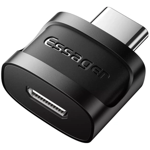 Перехідник USB-C M to Micro 5P F gray Essager (EZJMC-XL01) зображення 1