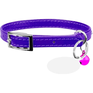 Нашийник для тварин WAUDOG GLAMOUR з резинкою і стразами для кішок (фіолетовий) (32549) зображення 1