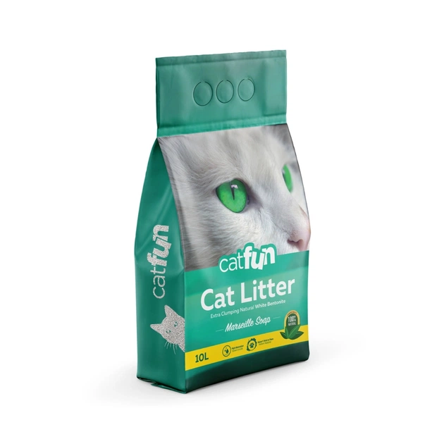 Наповнювач для туалету Catfun бентонітовий з ароматом марсельського мила 10 л (8683655071476) - picture 1