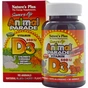 Вітамін Natures Plus Вітамін D3 для Дітей, Смак Чорної Вишні, Animal Parade, 90 ж (NAP-29950) - зменшене зображення 1
