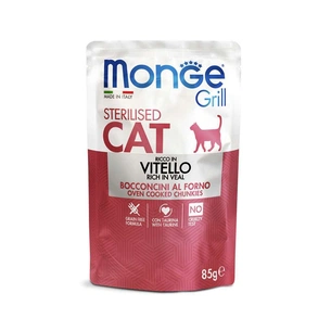 Вологий корм для кішок Monge Cat Grill Sterilised телятина 85 г (шматочки в жиле) (8009470013642) зображення 1