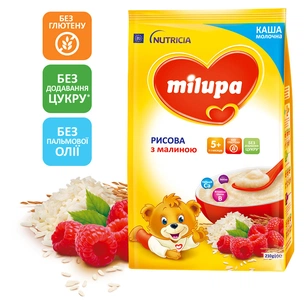 Дитяча каша Milupa молочна Рисова з малиною 210 г (5900852930065) зображення 1