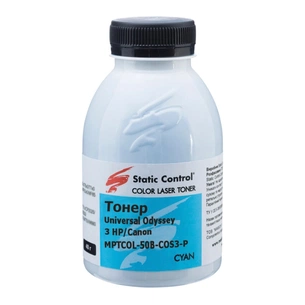 Тонер HP/Canon MPTCOL OS3 40г cyan (фасовка) Static Control (MPTCOL-40B-COS3-P) зображення 1