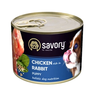 Консерви для собак Savory Dog All breeds Puppy з кроликом 200 г (4820232630570) зображення 1