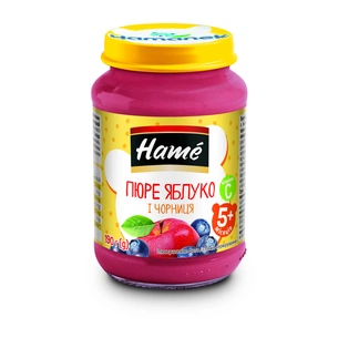 Дитяче пюре Hame Яблуко і чорниця, 190 г (8595139703769) зображення 1