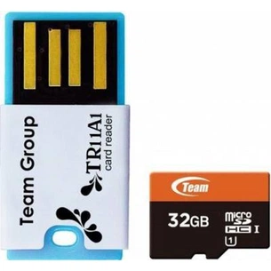 Карта пам'яті Team 32GB UHS-1 Team + Reader TR11A1 Red (TUSDH32GUHS30) зображення 1