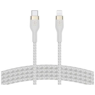 Дата кабель USB-C to Lightning 1.0m BRAIDED SILICONE white Belkin (CAA011BT1MWH) зображення 1