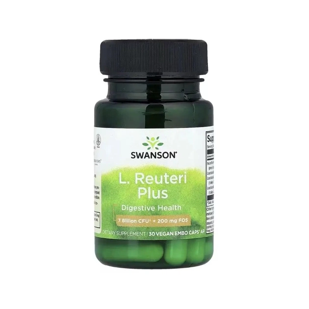 Вітамінно-мінеральний комплекс Swanson Пробіотик, 7 млрд КУО, Probiotic L. Reuteri Plus, 30 веганських капсу (SWV19025) - зображення 1