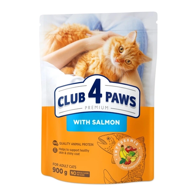 Сухий корм для кішок Club 4 Paws Преміум з лососем 900 г (4820269144729) - зображення 1