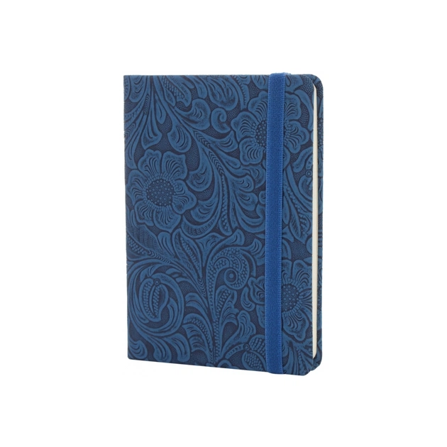 Книга записна Optima А6 LADY тверда обкладинка текстиль, гумка, кремовий блок, лінія блакитний (O20389-11) - зображення 1