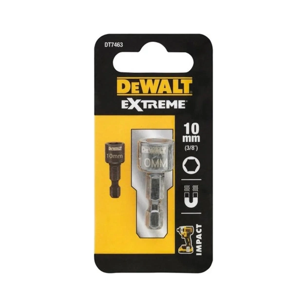 Головка магнітна DeWALT магнітна EXTREME Impact 1/4"х10 мм, шестигранна (DT7463) - зображення 1