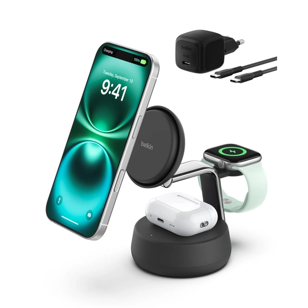 Зарядное устройство Belkin UltraCharge Pro Wireless 3-in-1 25W charcoal (WIZ040KQCH) - изображение 1