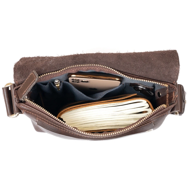 Сумка Grande Pelle У гладкій шкірі Шоколадна (11334) - зображення 8