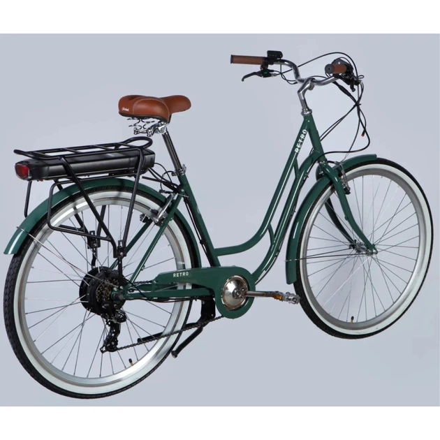 Електровелосипед Dorozhnik 28" eRETRO Vbr FR рама-19" 36B 13А*г 500Вт 2026 зелено-сірий (ELB-D-28-111) - picture 3