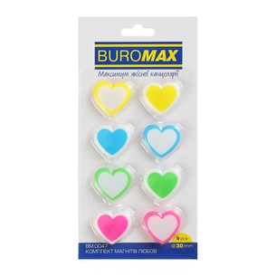 Магнит Buromax набор LOVE, 8 шт 30 мм (BM.0047) изображение 1