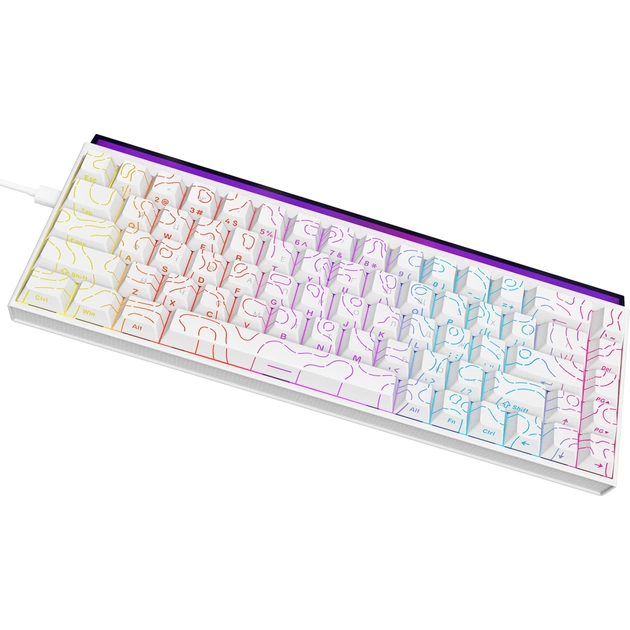 Клавіатура Ajazz NK68 Red Switch USB UA White (NK68-R-S-W) - picture 3